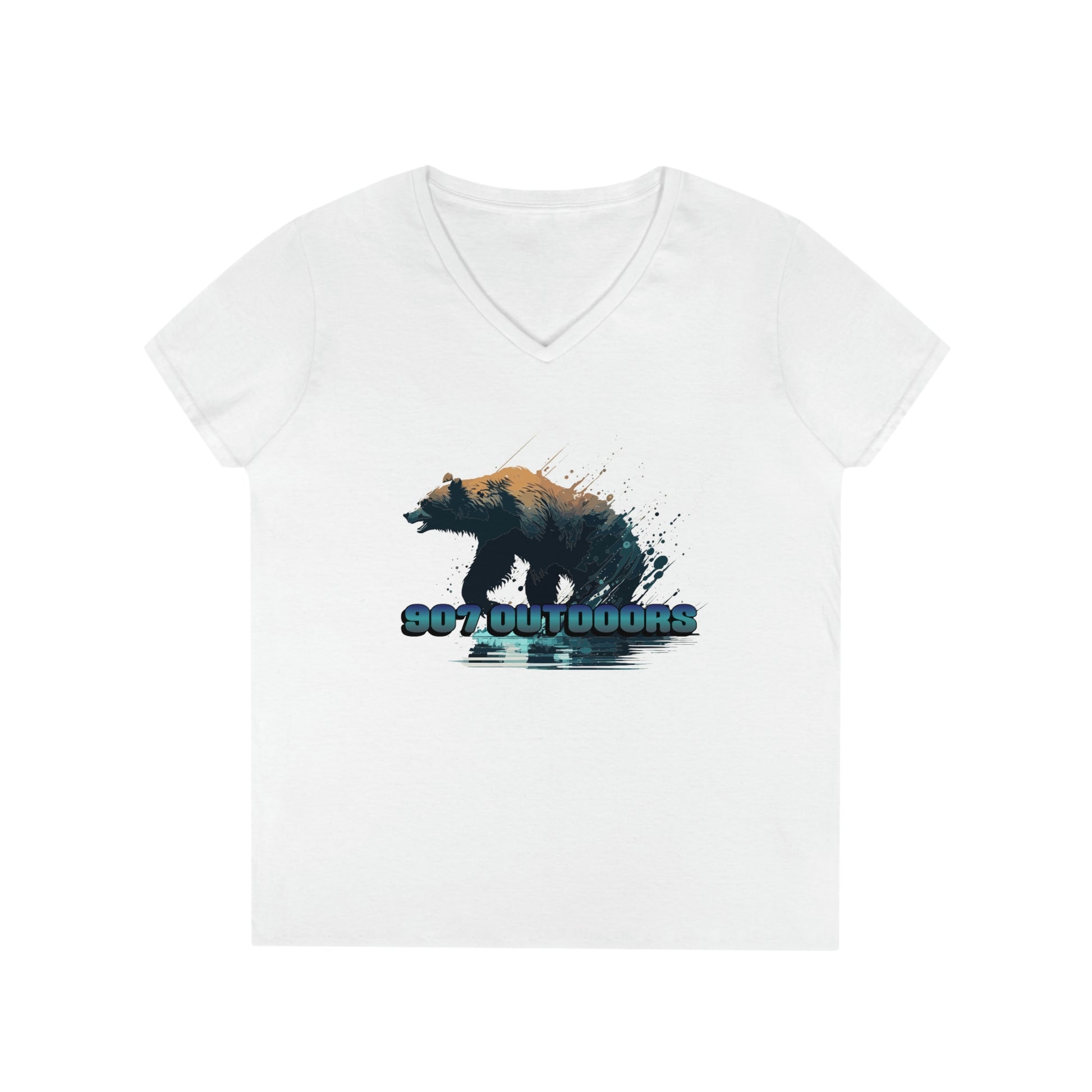 River Bear Ladies' V-Neck T-Shirt - 907Outdoors
