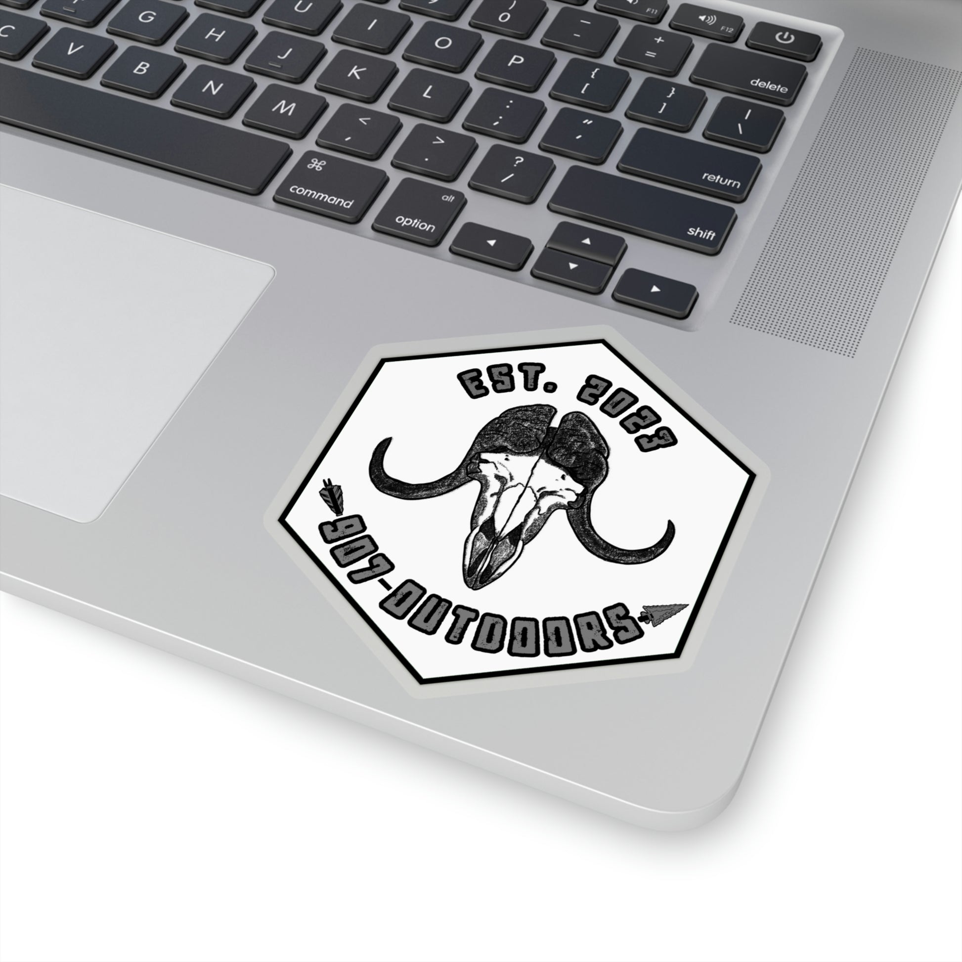 Musk ox white Kiss-Cut Stickers - 907Outdoors