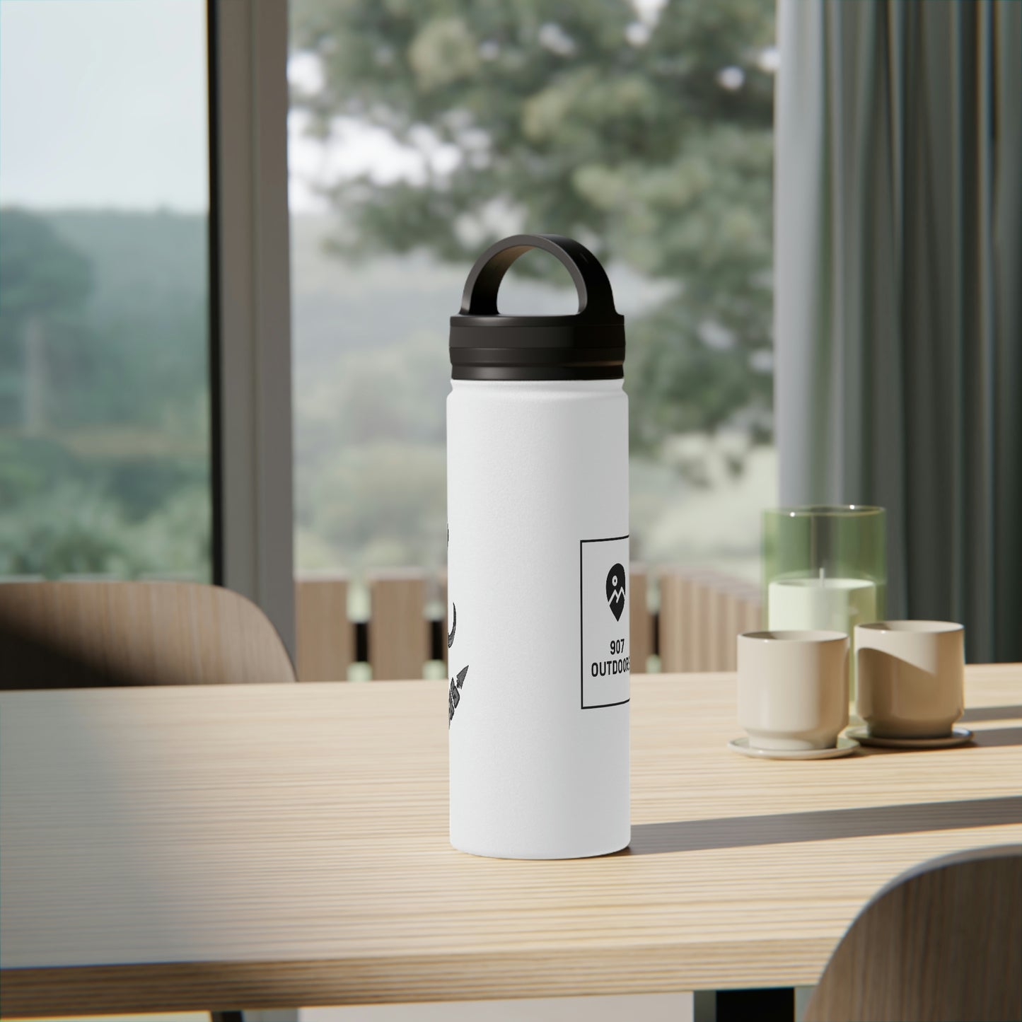 Musk ox Stainless Steel Water Bottle, Handle Lid - 907Outdoors