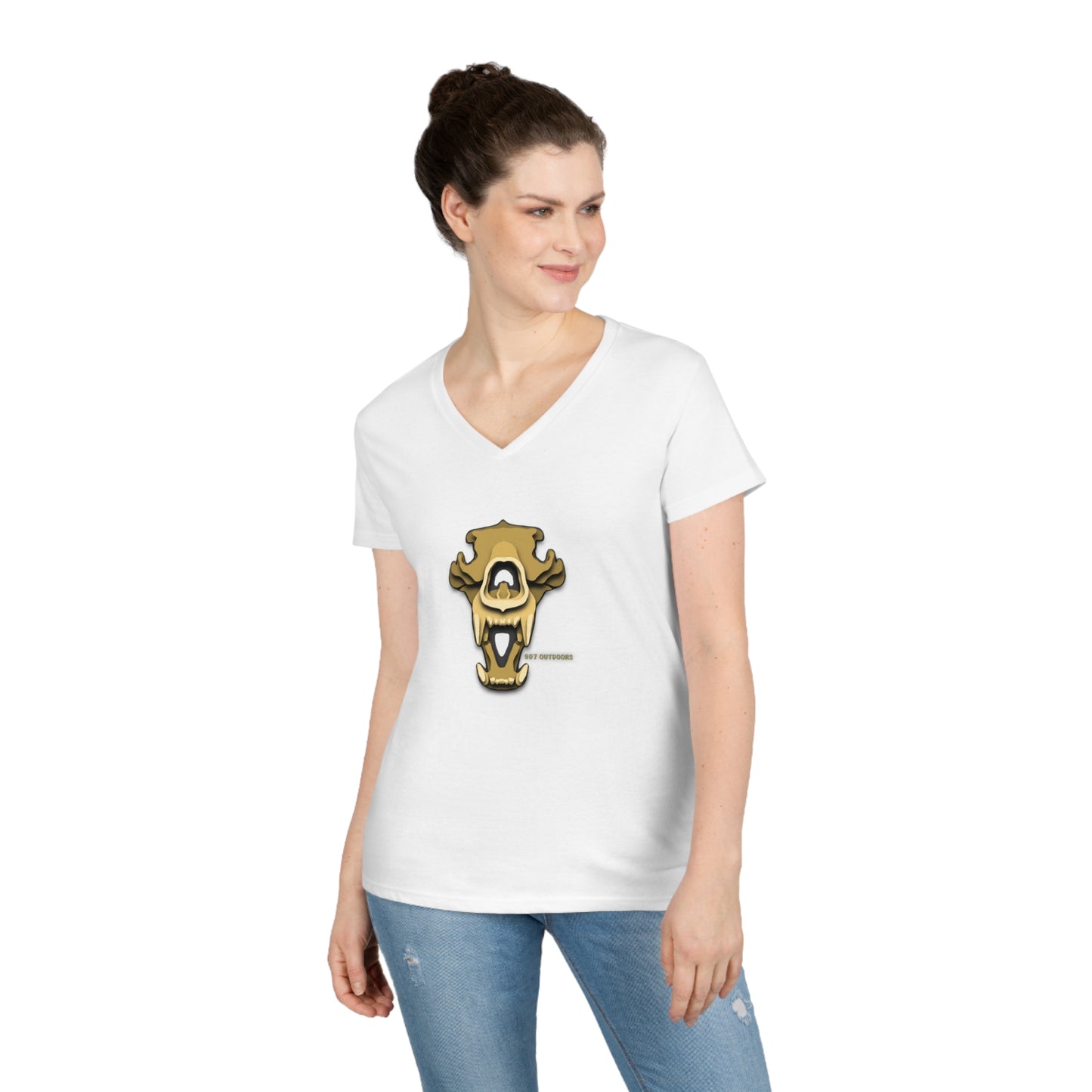 Paper Bear Ladies' V-Neck T-Shirt