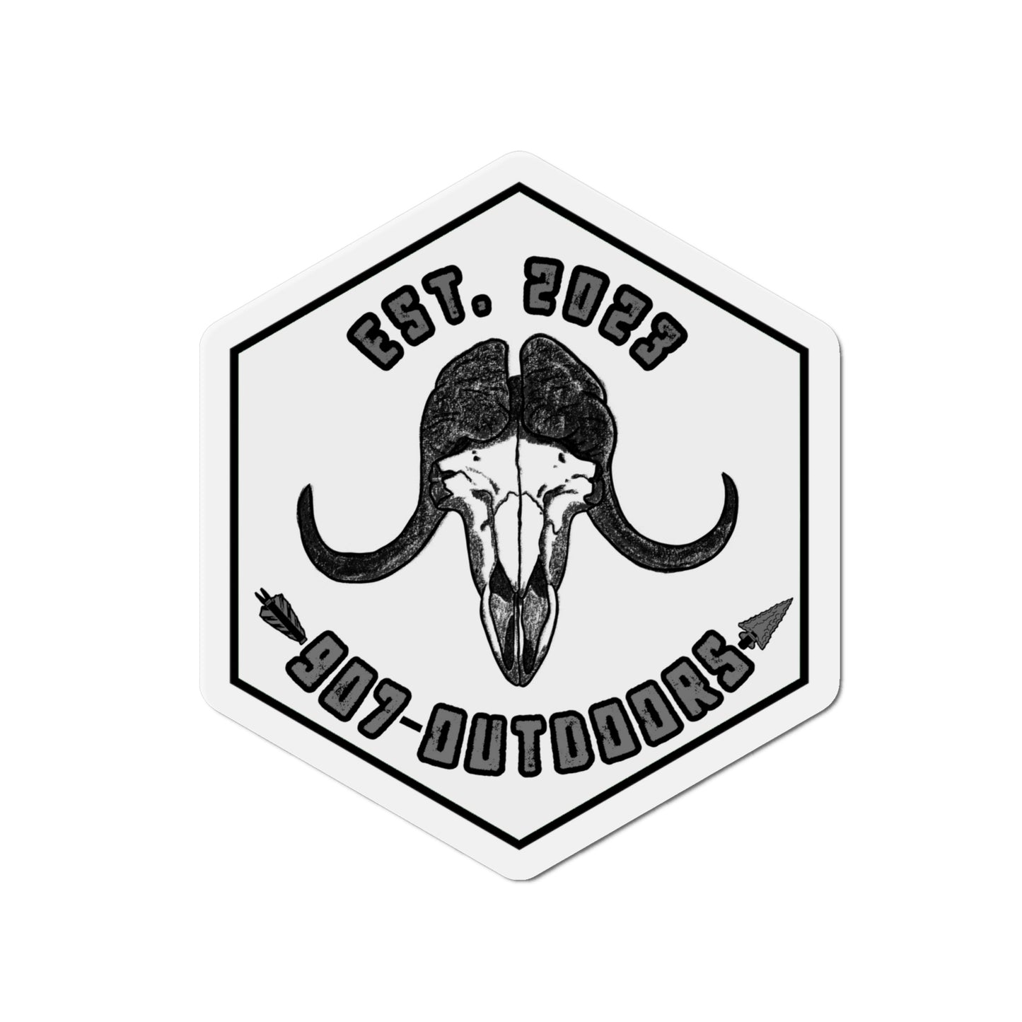 Musk ox white Die-Cut Magnets - 907Outdoors