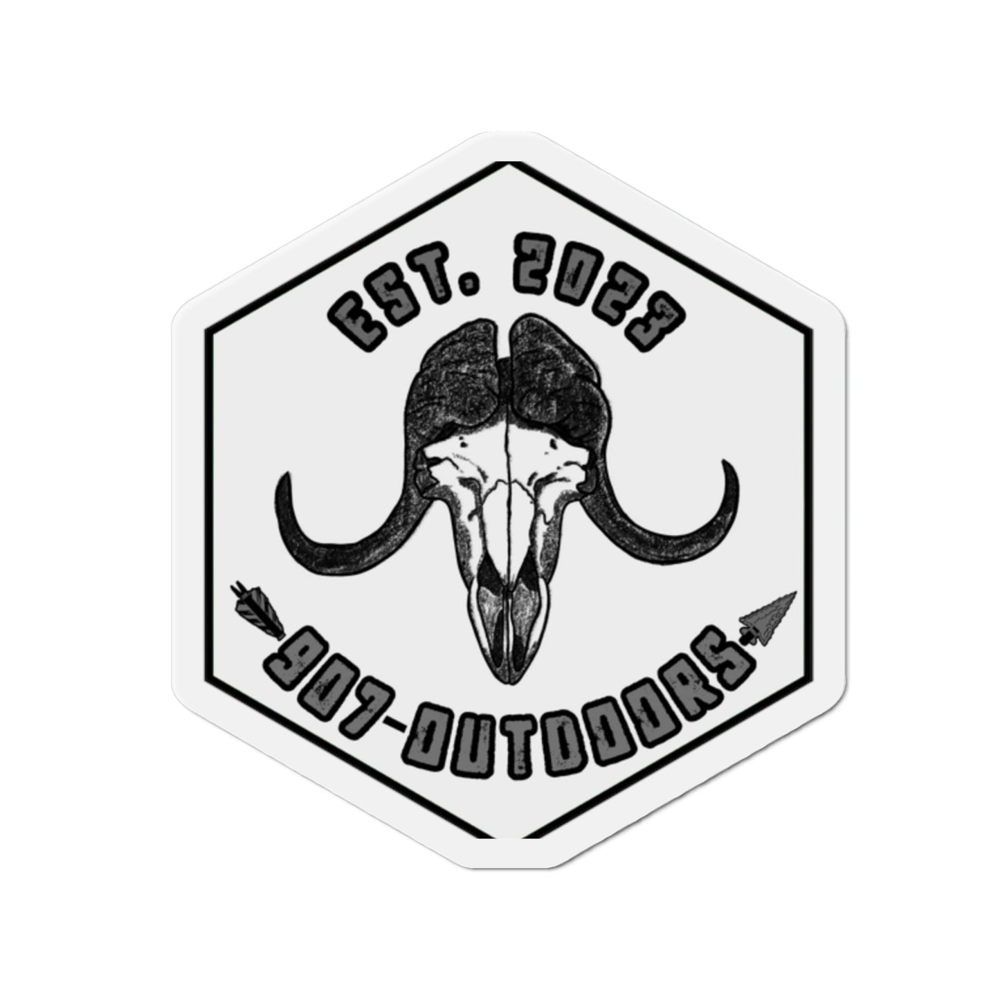 Musk ox white Die-Cut Magnets - 907Outdoors