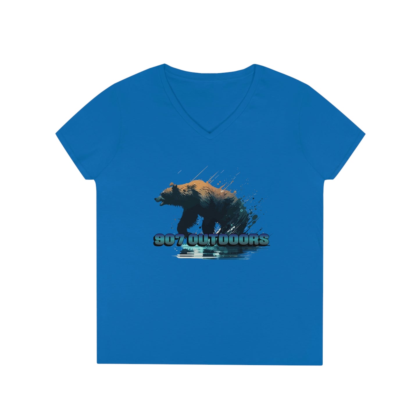 River Bear Ladies' V-Neck T-Shirt - 907Outdoors