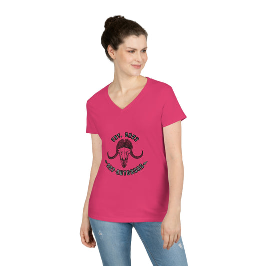 Musk ox Ladies' V-Neck T-Shirt - 907Outdoors